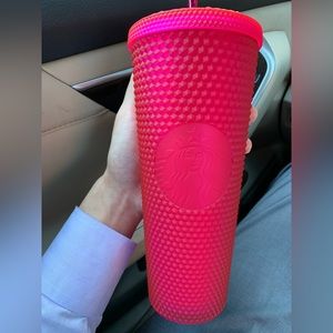 Starbucks Hot Pink 2023 Mother’s Day Ruby Studded Bling Venti Tumbler